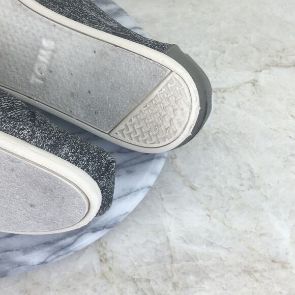 TOMS Vegan Gray Canvas Flats Women's Size 11 - Picture 14 of 16